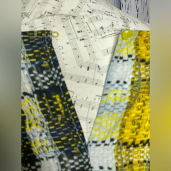 Project Runway V-Neck Trumpet Sleeve Top Woven Print M - Picture 4 of 6